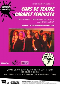 Barcelona: Teatre Cabaret Feminista "Defensors/es de DDHH a Amèrica Llatina" @ Espai Jove la Fontana